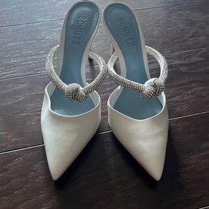 Schutz Bridal Shoes Pearl Napa Leather Pump